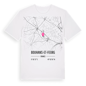 Bouhans-et-Feurg karta t-shirt – ekologisk bomull t-shirt från Pinshirt