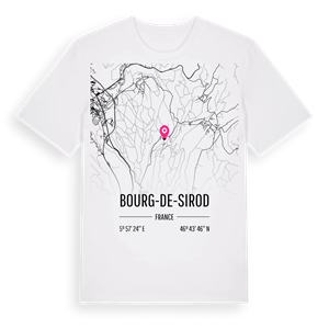 Bourg-de-Sirod karta t-shirt – ekologisk bomull t-shirt från Pinshirt