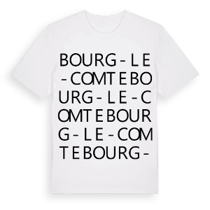 Bourg-le-Comte ordlek t-shirt – ekologisk bomull t-shirt från Pinshirt
