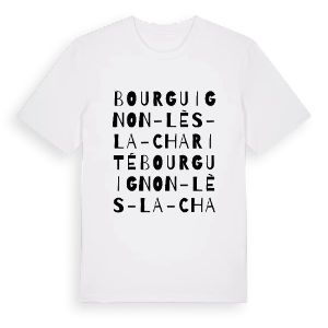 Bourguignon-lès-la-Charité ordlek t-shirt – ekologisk bomull t-shirt från Pinshirt