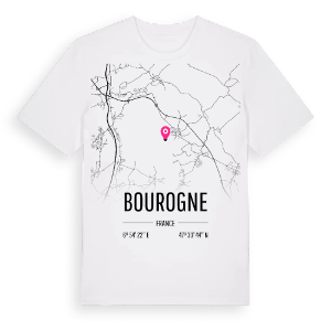 Bourogne karta t-shirt – ekologisk bomull t-shirt från Pinshirt