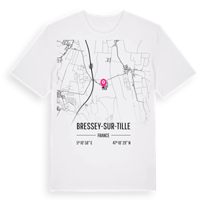 Bressey-sur-Tille karta t-shirt – ekologisk bomull t-shirt från Pinshirt