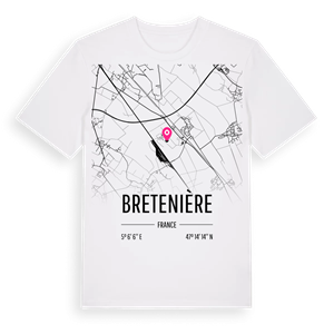 Bretenière karta t-shirt – ekologisk bomull t-shirt från Pinshirt