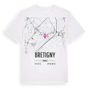 Bretigny karta t-shirt – ekologisk bomull t-shirt från Pinshirt