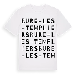 Bure-les-Templiers ordlek t-shirt – ekologisk bomull t-shirt från Pinshirt