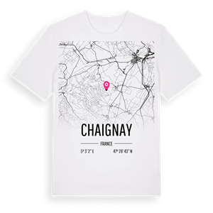 Chaignay karta t-shirt – ekologisk bomull t-shirt från Pinshirt