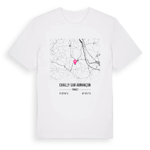 Chailly-sur-Armançon karta t-shirt – ekologisk bomull t-shirt från Pinshirt