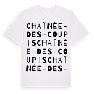 Chaînée-des-Coupis ordlek t-shirt – ekologisk bomull t-shirt från Pinshirt