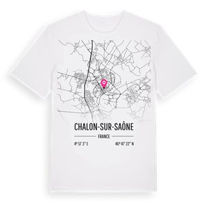 Chalon-sur-Saône karta t-shirt – ekologisk bomull t-shirt från Pinshirt