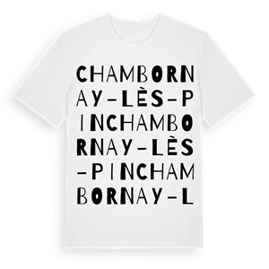 Chambornay-lès-Pin ordlek t-shirt – ekologisk bomull t-shirt från Pinshirt