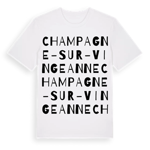 Champagne-sur-Vingeanne ordlek t-shirt – ekologisk bomull t-shirt från Pinshirt