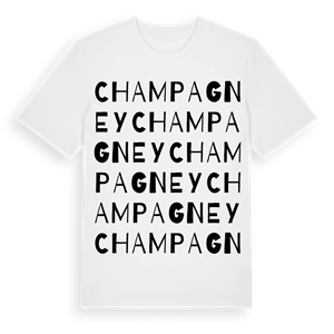 Champagney ordlek t-shirt – ekologisk bomull t-shirt från Pinshirt