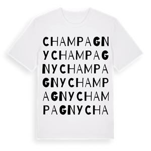 Champagny ordlek t-shirt – ekologisk bomull t-shirt från Pinshirt