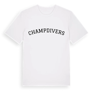 Champdivers böjd t-shirt – ekologisk bomull t-shirt från Pinshirt