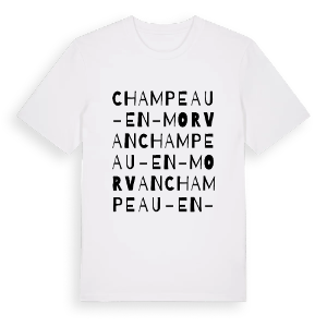 Champeau-en-Morvan ordlek t-shirt – ekologisk bomull t-shirt från Pinshirt