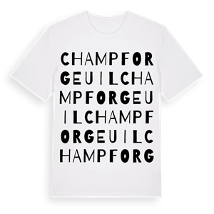 Champforgeuil ordlek t-shirt – ekologisk bomull t-shirt från Pinshirt