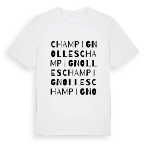 Champignolles ordlek t-shirt – ekologisk bomull t-shirt från Pinshirt