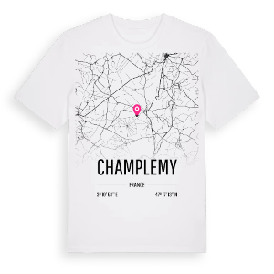 Champlemy karta t-shirt – ekologisk bomull t-shirt från Pinshirt