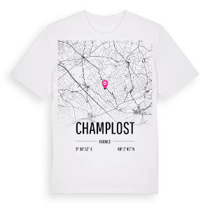 Champlost karta t-shirt – ekologisk bomull t-shirt från Pinshirt