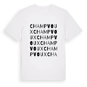 Champvoux ordlek t-shirt – ekologisk bomull t-shirt från Pinshirt
