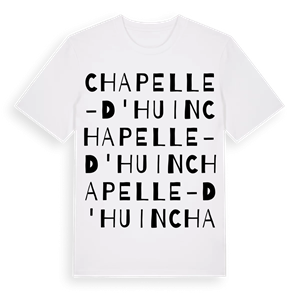 Chapelle-d'Huin ordlek t-shirt – ekologisk bomull t-shirt från Pinshirt