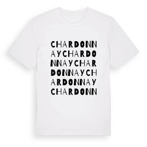 Chardonnay ordlek t-shirt – ekologisk bomull t-shirt från Pinshirt
