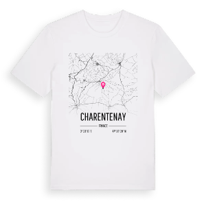 Charentenay karta t-shirt – ekologisk bomull t-shirt från Pinshirt