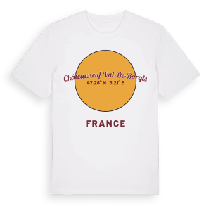 Châteauneuf-Val-de-Bargis cirkel t-shirt – ekologisk bomull t-shirt från Pinshirt