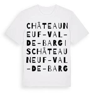 Châteauneuf-Val-de-Bargis ordlek t-shirt – ekologisk bomull t-shirt från Pinshirt