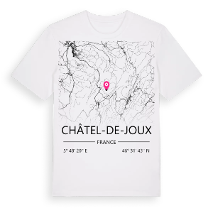 Châtel-de-Joux karta t-shirt – ekologisk bomull t-shirt från Pinshirt
