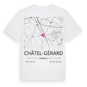 Châtel-Gérard karta t-shirt – ekologisk bomull t-shirt från Pinshirt