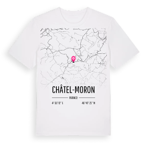 Châtel-Moron karta t-shirt – ekologisk bomull t-shirt från Pinshirt