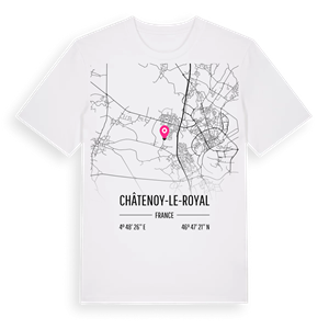 Châtenoy-le-Royal karta t-shirt – ekologisk bomull t-shirt från Pinshirt