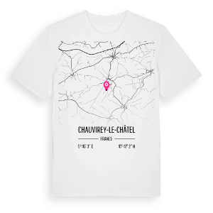 Chauvirey-le-Châtel karta t-shirt – ekologisk bomull t-shirt från Pinshirt