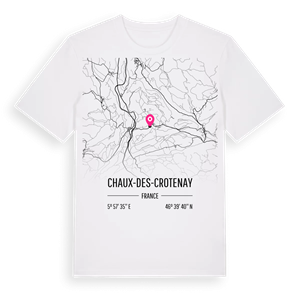 Chaux-des-Crotenay karta t-shirt – ekologisk bomull t-shirt från Pinshirt