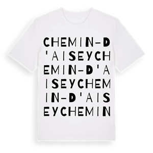 Chemin-d'Aisey ordlek t-shirt – ekologisk bomull t-shirt från Pinshirt