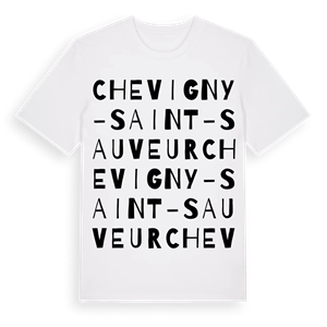 Chevigny-Saint-Sauveur ordlek t-shirt – ekologisk bomull t-shirt från Pinshirt