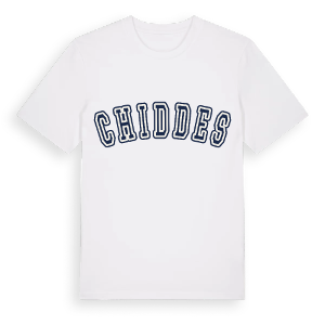 Chiddes college t-shirt – ekologisk bomull t-shirt från Pinshirt