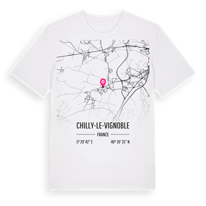 Chilly-le-Vignoble karta t-shirt – ekologisk bomull t-shirt från Pinshirt