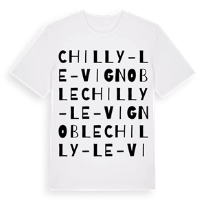 Chilly-le-Vignoble ordlek t-shirt – ekologisk bomull t-shirt från Pinshirt