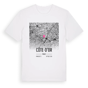 Côte-d'Or karta t-shirt – ekologisk bomull t-shirt från Pinshirt