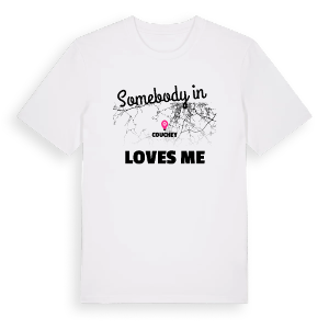 Någon i Couchey älskar mig t-shirt – ekologisk bomull t-shirt från Pinshirt