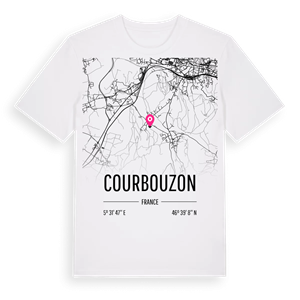Courbouzon karta t-shirt – ekologisk bomull t-shirt från Pinshirt