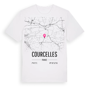 Courcelles karta t-shirt – ekologisk bomull t-shirt från Pinshirt