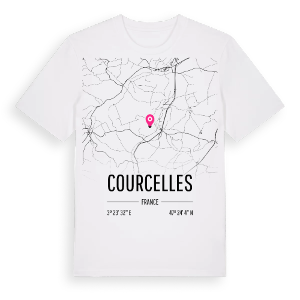 Courcelles karta t-shirt – ekologisk bomull t-shirt från Pinshirt