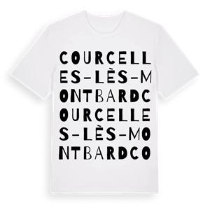 Courcelles-lès-Montbard ordlek t-shirt – ekologisk bomull t-shirt från Pinshirt