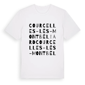 Courcelles-lès-Montbéliard ordlek t-shirt – ekologisk bomull t-shirt från Pinshirt
