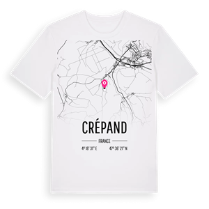 Crépand karta t-shirt – ekologisk bomull t-shirt från Pinshirt