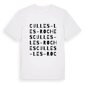 Culles-les-Roches ordlek t-shirt – ekologisk bomull t-shirt från Pinshirt