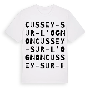 Cussey-sur-l'Ognon ordlek t-shirt – ekologisk bomull t-shirt från Pinshirt